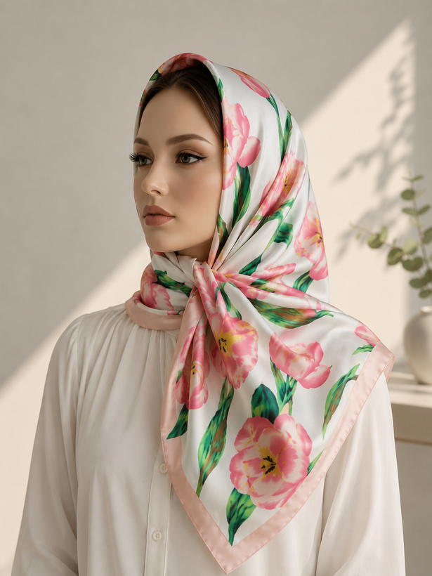 شال ساتن براق مجلسی زنانه