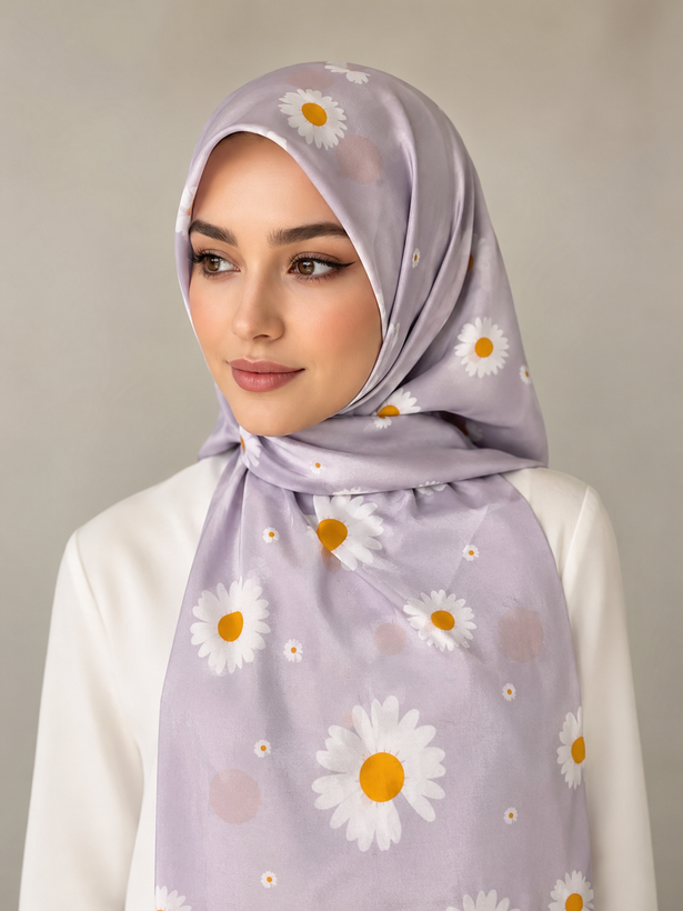 روسری یاسی طرح گل بابونه