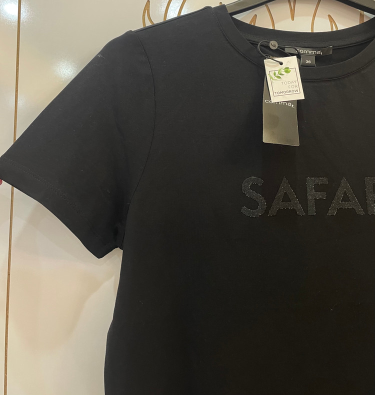 تیشرت زنانه مشکی COMMA مدل Safari سایز ۳۸/۴۰