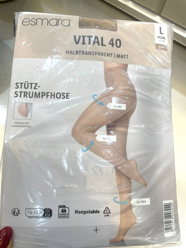 جوراب شلواری زنانه اسمارا مدل Vital 40 رنگ کرم (Puder) سایز L